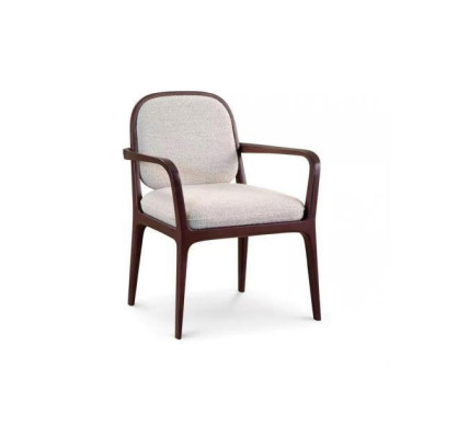 Diseñador de silla tapizada gris para comedor Muebles Estructura de madera marrón Sillón Silla