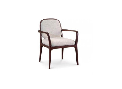 Diseñador de silla tapizada gris para comedor Muebles Estructura de madera marrón Sillón Silla