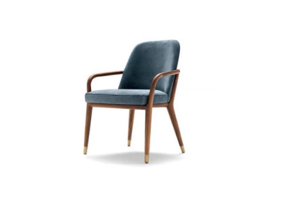 Silla de comedor azul de diseñador, muebles de comedor, silla de cocina, silla con respaldo.