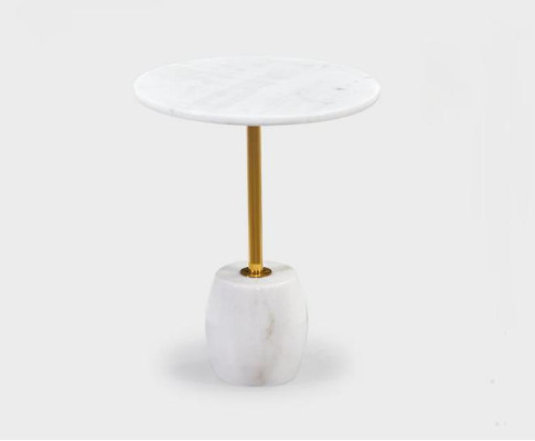 Mesa de café de alta calidad elegante mesa de centro blanca mesa auxiliar de mármol