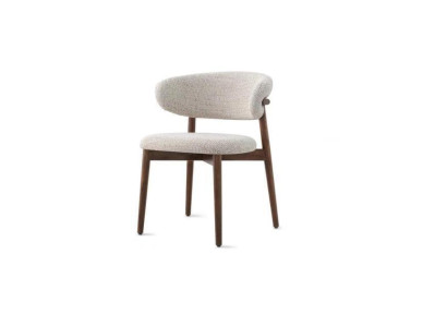 Silla de comedor Silla de cocina Silla de respaldo Silla de madera Tela Moderna Gris Silla