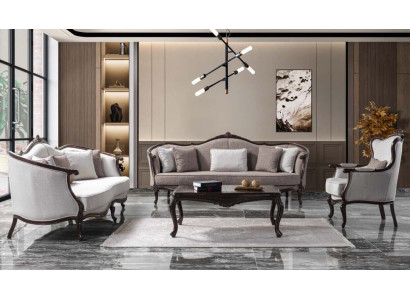 Conjunto de sofás de tres plazas sillón tela Sofá Set gris sofá acolchado sofá