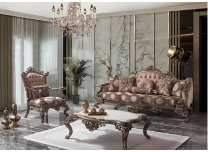 Sofá de Chesterfield acolchado Conjunto de sofás de tela beige Beige Set sofá