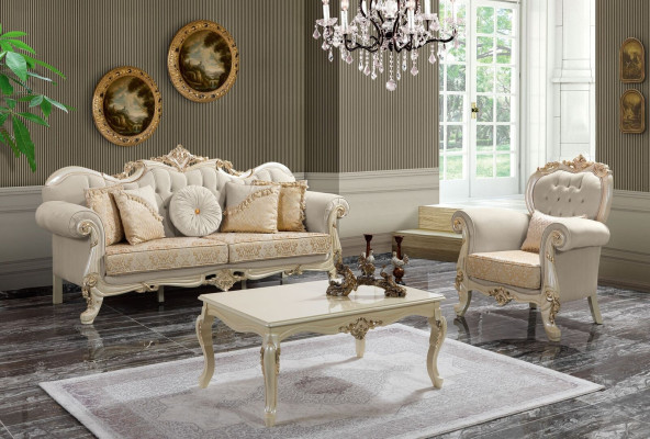 Sofá de tela beige Chesterfield Sofá Conjunto Sofá de tela Sofá conjunto Sofá Tapizado Sofá-Chesterfield.