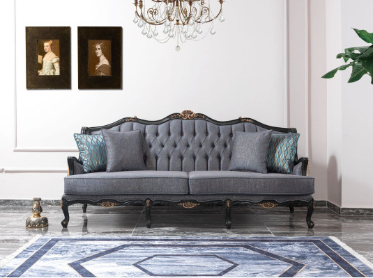 Sofá Juego de sofá Sofá Telas de sofá Sofá tapizado Gris Chesterfield Set
