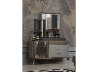 Tocador de maquillaje Mesa de consola Muebles de lujo Marrón Diseño Madera Consolas Nuevas