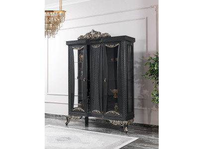 Vitrina armario armario de vitrina armarios sala de estar vidrio gris madera nuevo