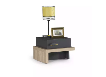 Mesita de noche, mesa para teléfono, habitación infantil, cómoda de noche, madera, gris, armario.