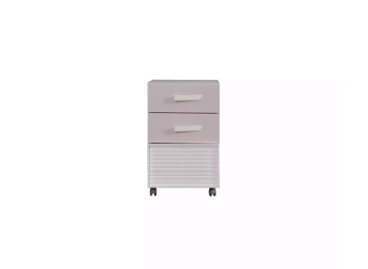 Cómoda armario estantería infantil de madera rosa para habitación de niños.