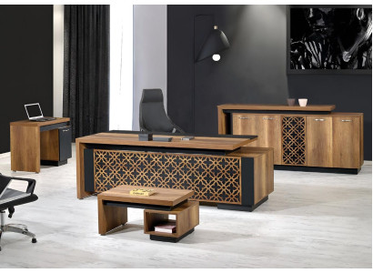 Oficina completa Conjunto de muebles de oficina Escritorio Oficina Escritorio Conjunto de 4 piezas Madera Marrón