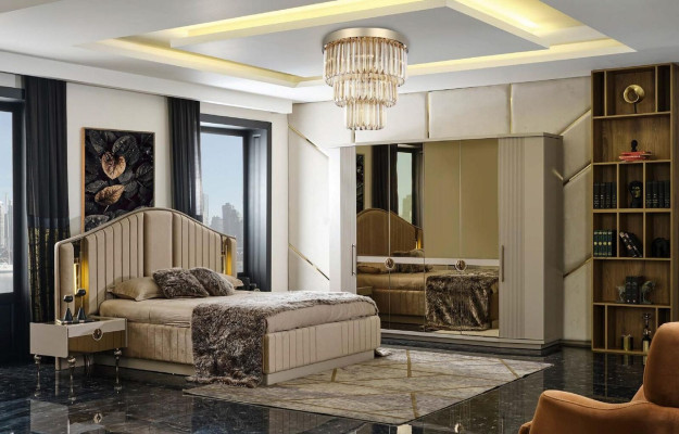 Cama de lujo diseño de estilo italiano Muebles de dormitorio Camas dobles