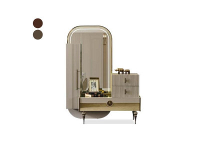 Juego de cómodas de oro estilo italiano espejo muebles cómoda de acero inoxidable.