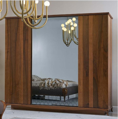 Juego de dormitorio completo Cama Cama doble Conjunto 4 piezas Dormitorio Marrón Nuevo