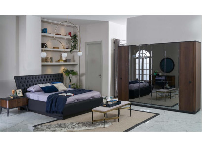 Conjunto de ropa de cama de cama doble conjunto de dormitorio 4 piezas marco de cama negro nuevo.