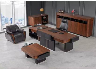 Gran armario de oficina aparador de lujo, muebles de madera, configuración de la oficina en casa, estantes.