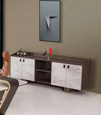 Muebles de lujo para oficina, conjunto completo de mesa armario de 3 piezas despacho.