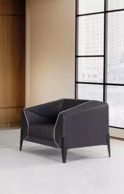 Muebles de oficina negros Conjunto de sofás Sillón Sofá de tres plazas Conjunto completo de muebles