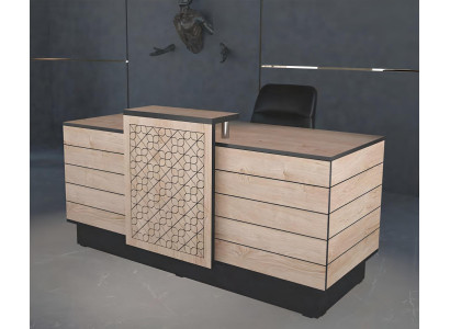 Mostrador de recepción Recepción Mostrador de recepción Oficina Hotel Madera Marrón Mesa