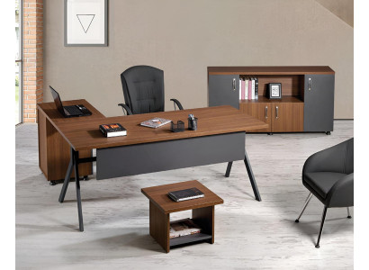 Muebles de oficina para estudio Conjunto de mesa de esquina de oficina de 3 piezas Madera Gris Mesa