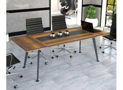 Gran mesa Mesa de conferencia Mesas de reuniones Muebles de conferencia Marrón Madera