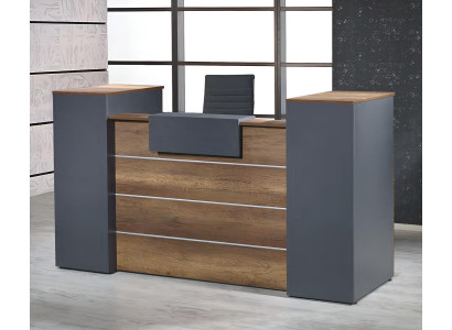 Recepción Mostrador de recepción Mostrador de recepción Oficina Hotel Madera Gris Mesa