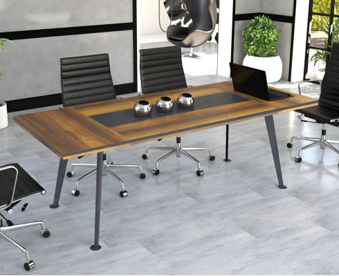 Muebles de conferencia Mesa de conferencia Mesas de reuniones Gran mesa Marrón Madera
