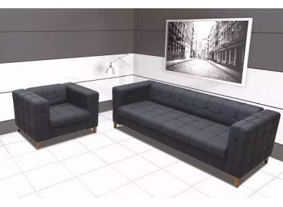 Conjunto de asientos acolchado Sofás Sofá de lujo Juego de sofás Tres plazas Sillón Textil