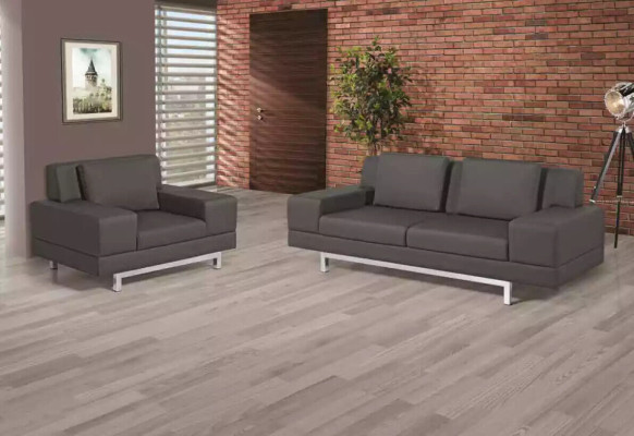 Sofá gris de tres plazas conjunto de sillones, sofá de oficina.