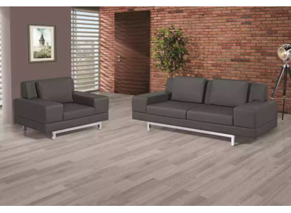 Sofá gris de tres plazas conjunto de sillones, sofá de oficina.