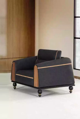 Sofás negros conjunto moderno de tres piezas de tela para sillón de tres plazas.