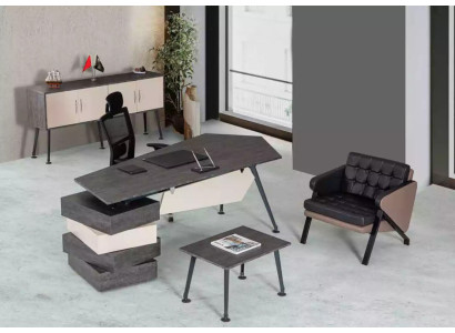 Juego de oficina, escritorio, estudio, completo, 3 piezas, mobiliario de oficina, nuevo.