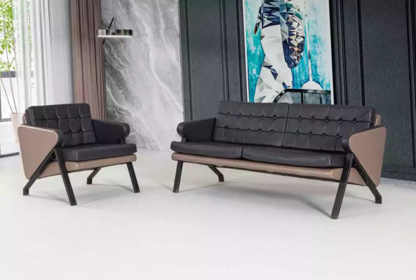 Moderno conjunto de sofás de lujo de dos plazas sillón diseño muebles de trabajo