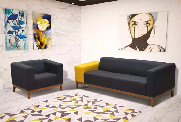 Muebles tapizados Conjunto de sofás gris de tres plazas Sillón Conjunto de oficina