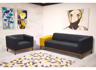 Muebles tapizados Conjunto de sofás gris de tres plazas Sillón Conjunto de oficina