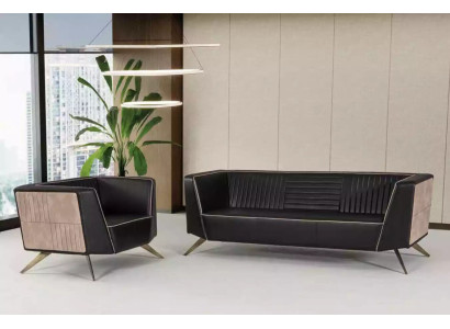 Muebles de oficina Juego de sofás 3 + 1 Tresillo Silla Muebles de oficina Mobiliario