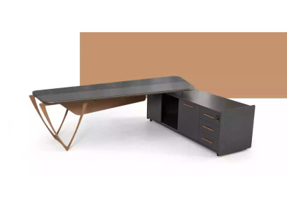 Muebles de oficina Escritorio en esquina con cajones Mesa de estudio moderna