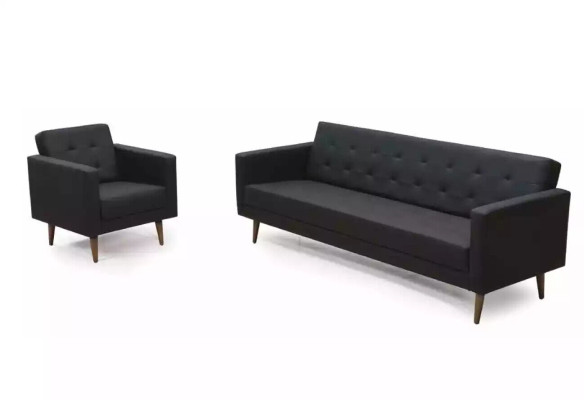 Conjunto completo de sofá: sillón, sofá de tres plazas, estilo muebles para oficina.
