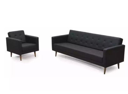 Conjunto completo de sofá: sillón, sofá de tres plazas, estilo muebles para oficina.