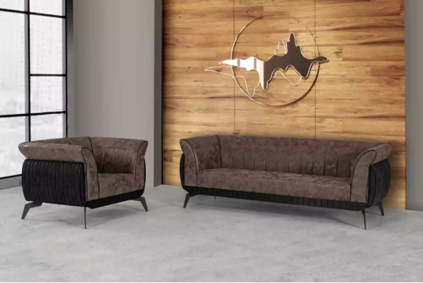Sofá de tres plazas marrón para la sala de estudio, muebles de diseñador de lujo, sofá de oficina