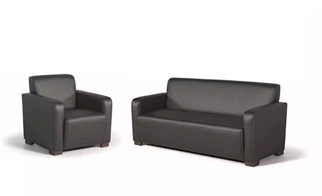 Salón de trabajo negro Conjunto de sofás de tres plazas Sillón Sofá moderno