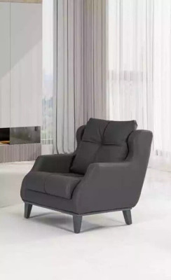 Sofá negro Set de lujo moderno de dos piezas con asientos acolchados - un sillón y un sofá de dos plazas.