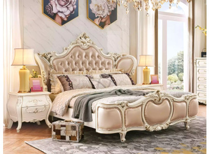 Dormitorio muebles Cama 2x Mesitas de noche Lujo Set Nuevos muebles clásicos de 3 piezas