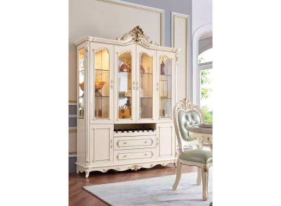 Vitrine de madera muebles de sala de estar clásicos nuevo lujo interior perlado