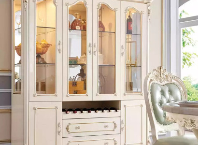 Vitrine de madera muebles de sala de estar clásicos nuevo lujo interior perlado
