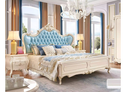 Dormitorio conjunto cama y 2 mesitas de noche muebles clásicos de lujo nuevos