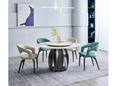Juego de comedor Elegante mesa redonda 4 sillas Mesa de comedor Muebles de comedor