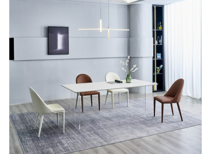 Mesa de comedor blanca, mesa de comedor 6 sillas, diseño individual, conjunto de 7 piezas.