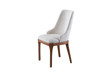 Exclusivas sillas blancas con diseño de pies de madera marrón Novedad para comedor