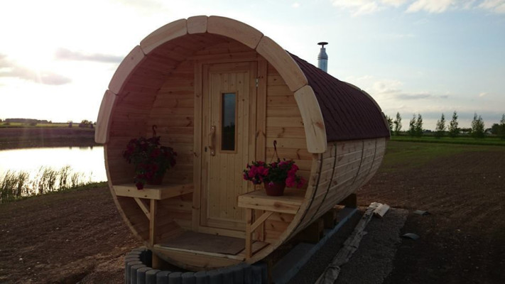 Sauna Saunabarril Sauna de jardín al aire libre 590 x Ø 2,27 m Kit de barril de sauna.