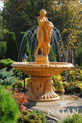 Fuente de jardín estanque Fuente 155cm Fuente de piedra Jardín fuente Fontaine Nuevo